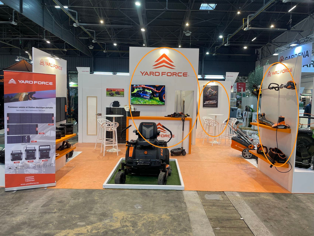 Yard Force exhibition stand at JdC Garden Trends 2024