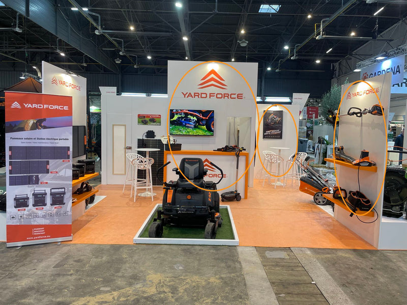 Yard Force exhibition stand at JdC Garden Trends 2024