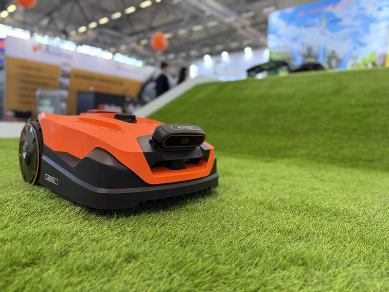 Yard Force robotic lawn mower display at spoga+gafa 2025