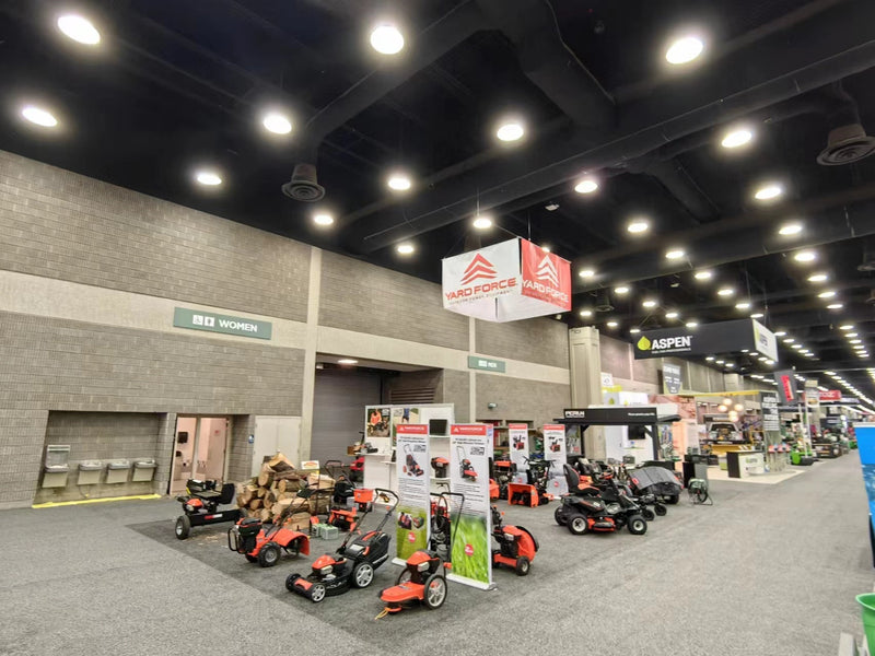 Yard Force lawn care equipment stand at Equip Exposition 2023